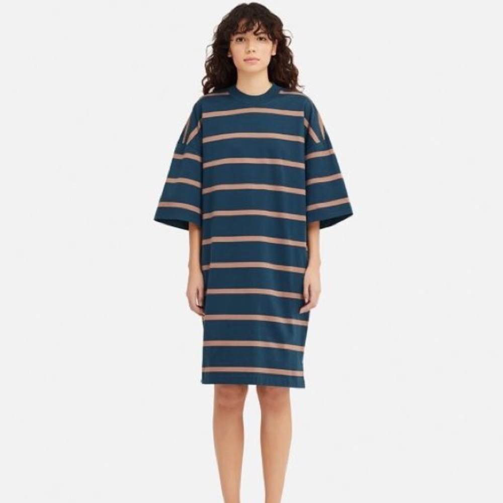 Uniqlo U Oversized Striped T-Shirt Dress